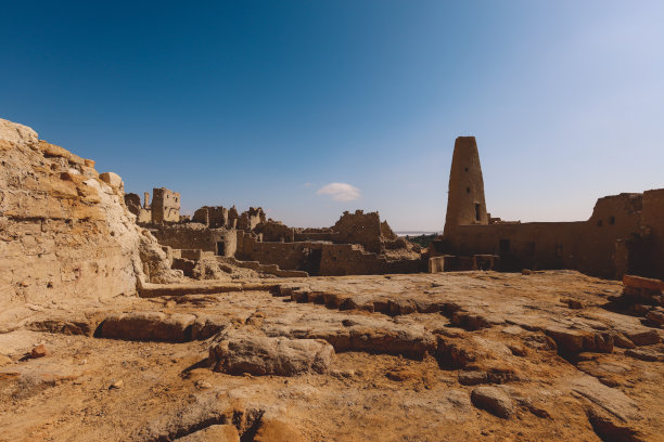 锡瓦绿洲阿蒙神庙古遗址全景图片下载