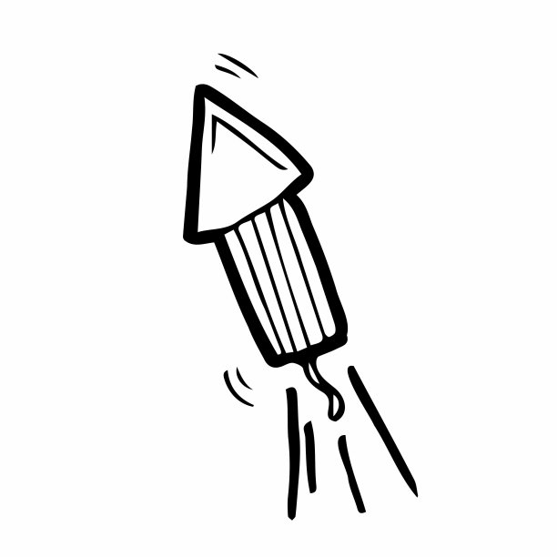 烟花手绘涂鸦。向量,极简主义,单色。图标,标签。庆祝新年独立日生日图片下载