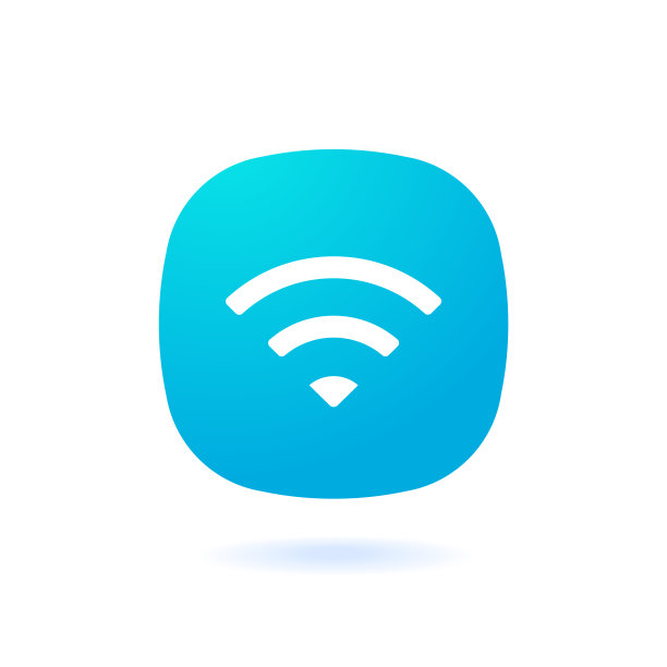 蓝色wifi图标3d气泡与阴影。矢量wi-fi信号黑色。无线图标。WIFI互联网标志孤立在白色背景，平坦的最小风格，矢量插图。股票向量。图片下载