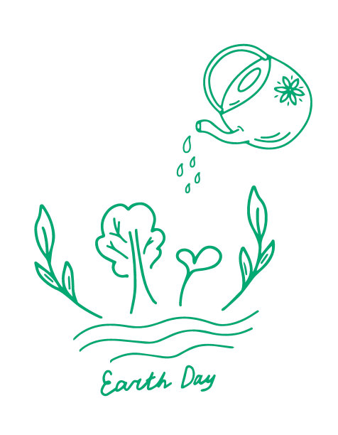 给植物浇水，爱护环境。浇水罐和绿色植物。地球日。图片下载