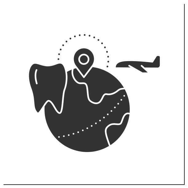 牙科旅游字形图标图片下载