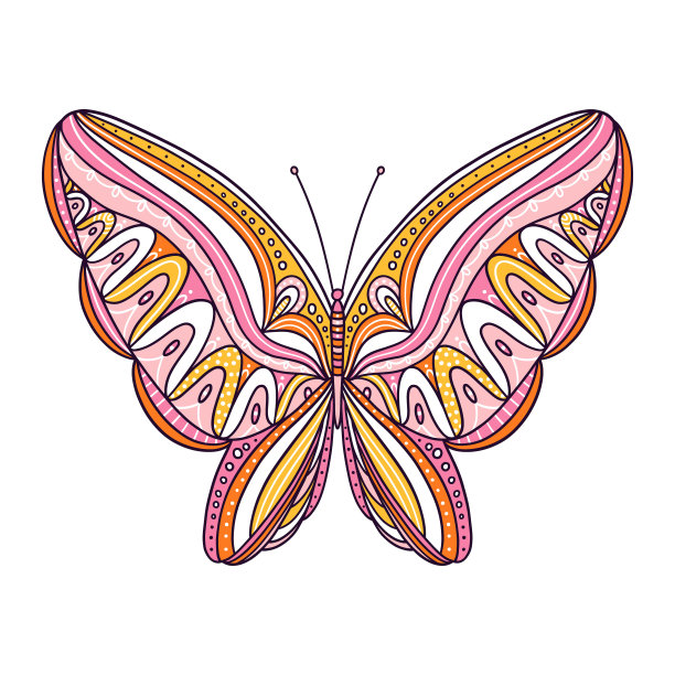 摘要彩色蝴蝶矢量插图图片下载