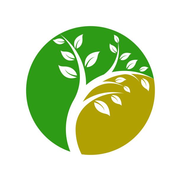 树木生态标志矢量图片下载