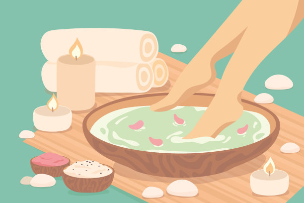 女性的脚在温泉碗里图片下载