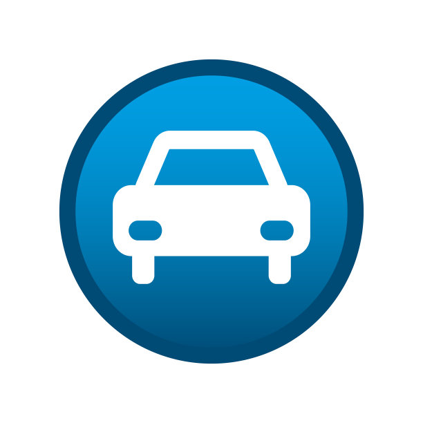 汽车圆形媒体图标在白色背景-向量图片下载