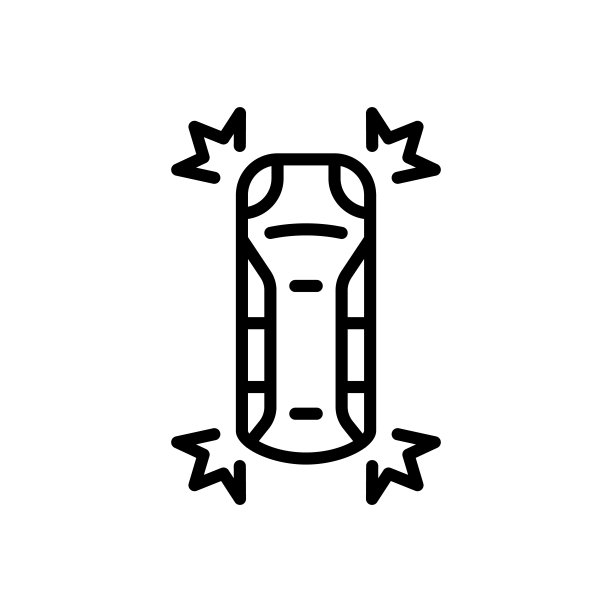 紧急停车的汽车图标。紧急报警系统。车祸。矢量符号在简单的风格孤立在白色背景。图片下载