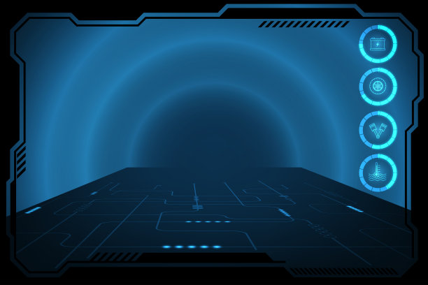 矢量抽象科幻框架模板数字技术虚拟ui全息图设计概念背景。图片下载