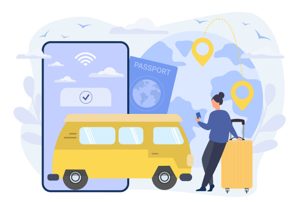 旅行。手提箱。旅游和旅游概念模板矢量说明图片下载