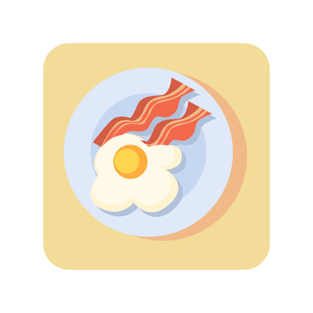 抽象按钮图标炒蛋与培根上图片下载