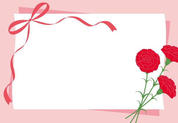 矢量背景与红色康乃馨母亲节横幅，卡片，传单，社交媒体壁纸等。图片下载
