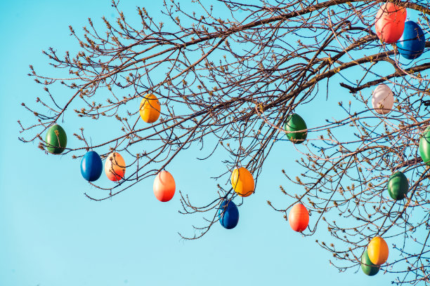 树上的复活节彩蛋图片下载