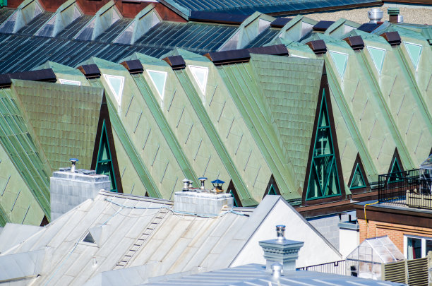 绿色氧化铜角屋顶图片下载