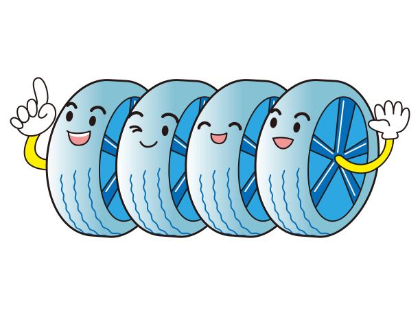 一套4个新轮胎的插图图片下载