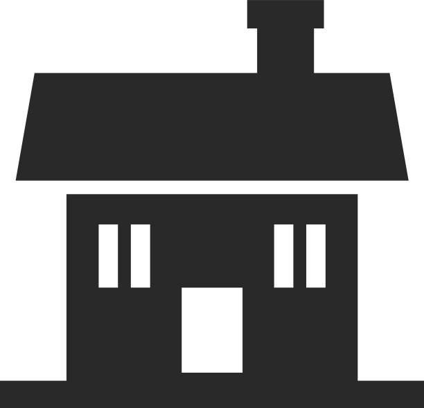 黑色房子图标财产象征城镇建筑图片下载