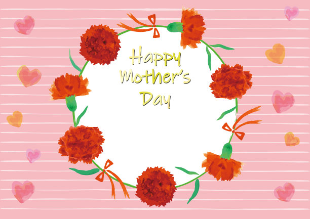 水彩康乃馨母亲节框架图片下载