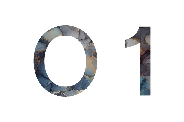 数字0和1，带有抽象的手绘醇墨纹理图片下载