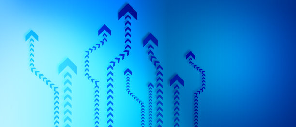 箭头电路在蓝色背景插图图片下载