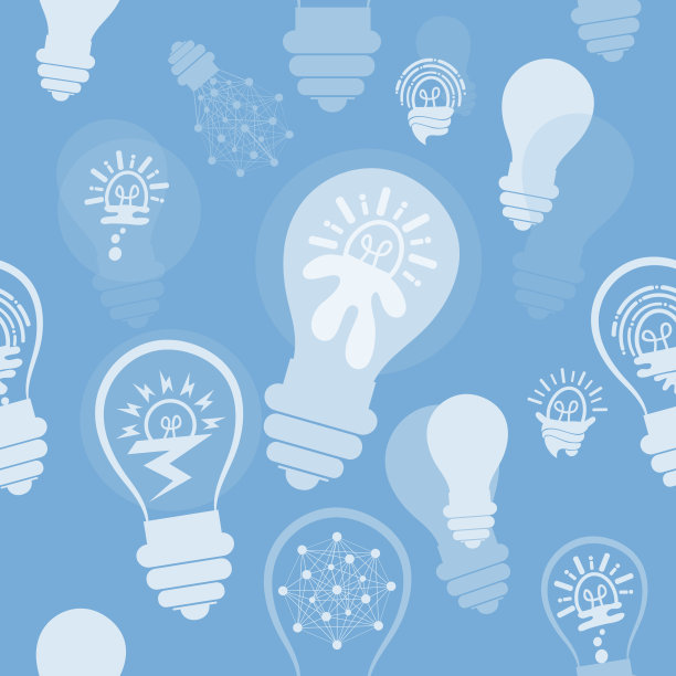 卡通灯泡图片上无缝的背景。图片下载