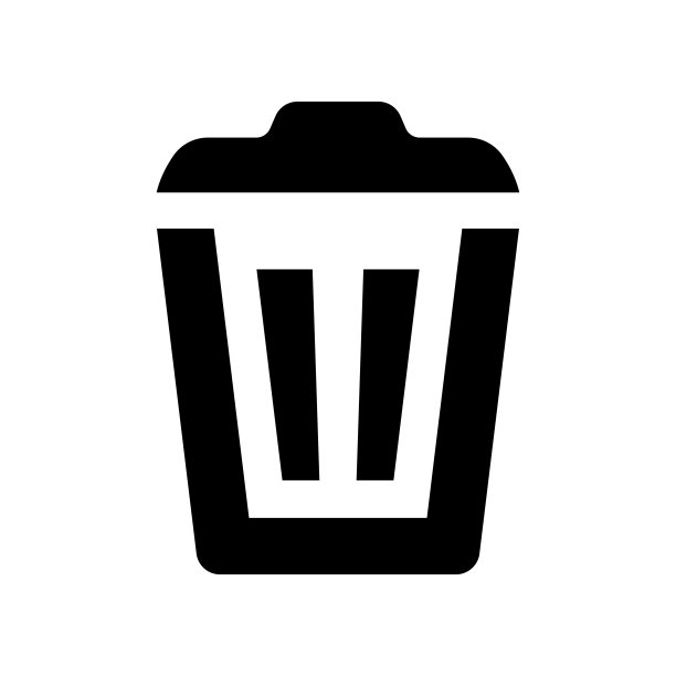 垃圾桶图标。黑色的轮廓。正面的看法。向量简单的平面图形说明。白色背景上的孤立对象。隔离。图片下载
