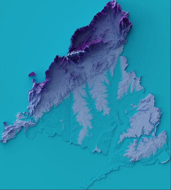 马德里，一个地形的3D渲染图片下载