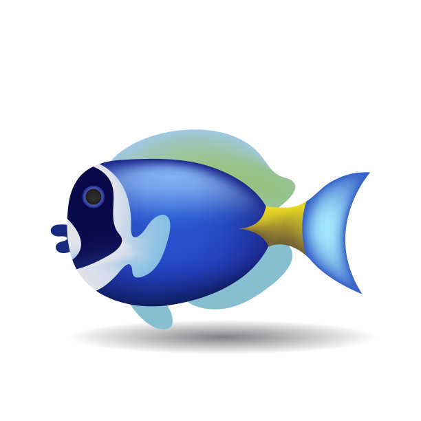 外科医生鱼矢量表情符号插图图片下载