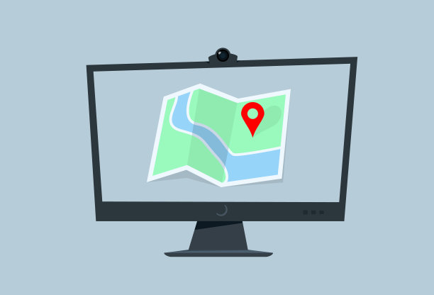 卡通地图路线图矢量图标网页设计在屏幕显示器pc。地图符号。矢量图图片下载