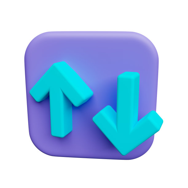 向上和向下箭头三维图标渲染插图图片下载