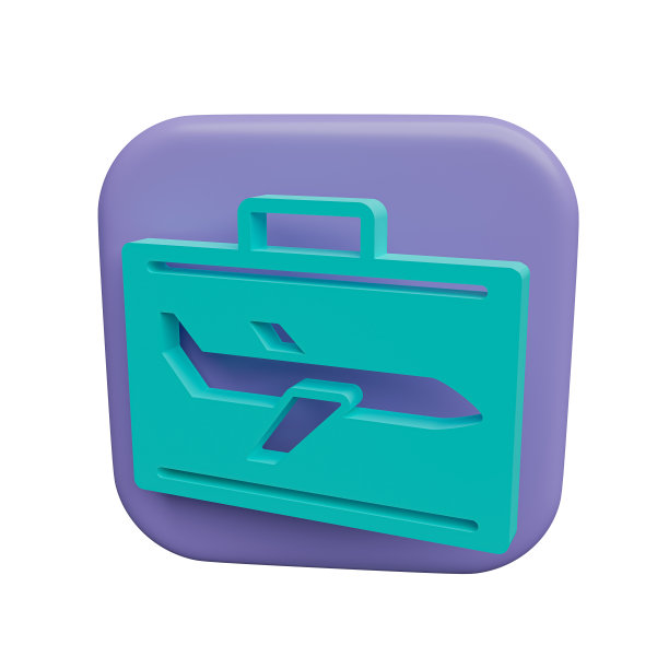 飞机，包3d图标渲染插图图片下载