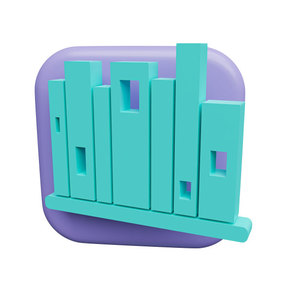 书架3d图标渲染插图图片下载