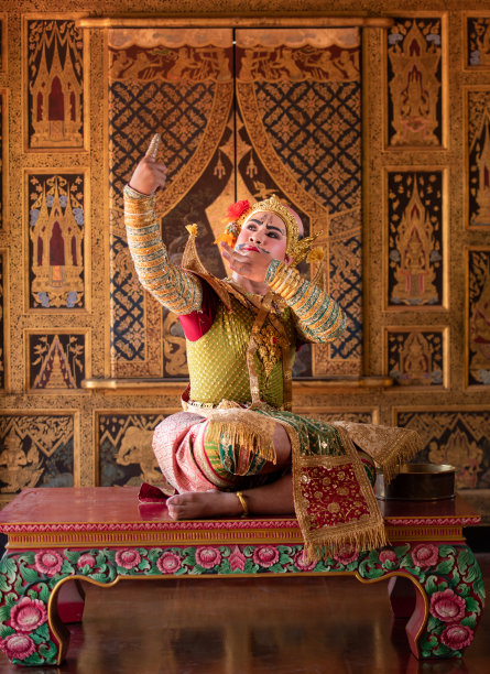 Khon是《罗摩衍那》文学中的一种经典泰式面具舞蹈，图片下载