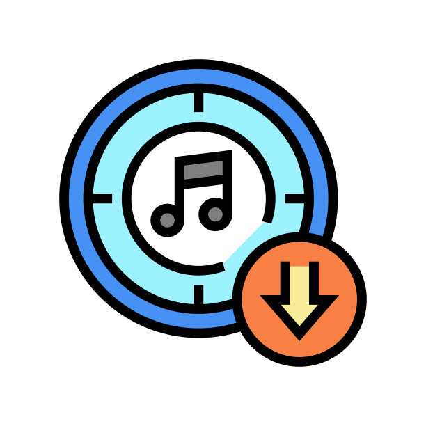 下载音乐彩色图标矢量插图图片下载