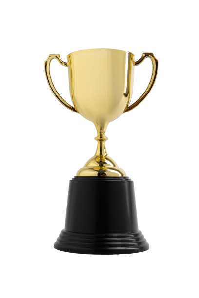 金色奖杯上的白色图片下载