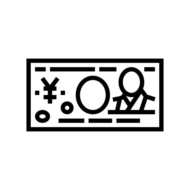 日元线性图标矢量图图片下载