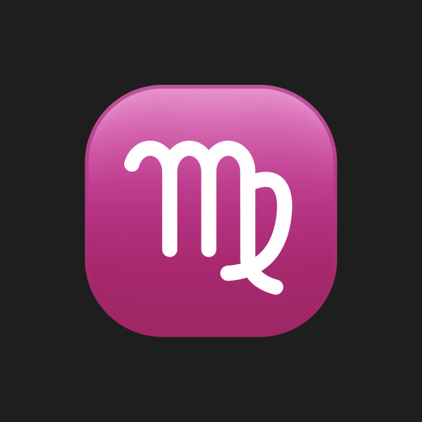 处女座星座符号表情矢量插图图片下载