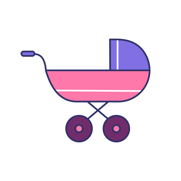 白色背景上的卡通婴儿推车设计的向量插图。图片下载