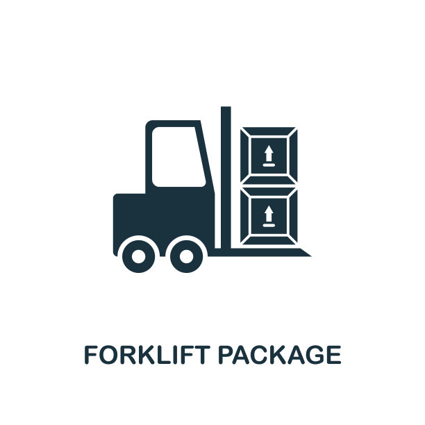 叉车包图标。单色风格设计从物流配送图标收集。UI。像素完美简单象形叉车包装图标。网页设计，应用程序，软件，打印使用。图片下载