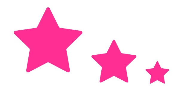 三个粉红色的星星图标。空间的象征。签名时尚的网页装饰矢量。图片下载