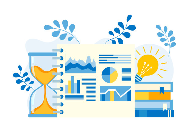 信息图表，时间的沙漏符号，创意灯泡，成功的创业图片下载