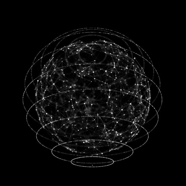 由点和线组成的球体。网络连接结构。大数据可视化。3 d渲染。图片下载