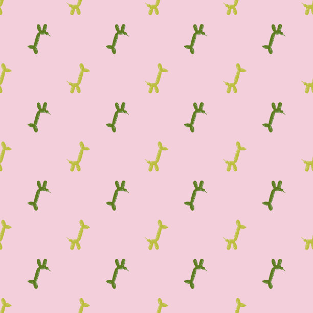 无缝模式气球狗。马戏团泡泡动物的背景涂鸦风格。图片下载