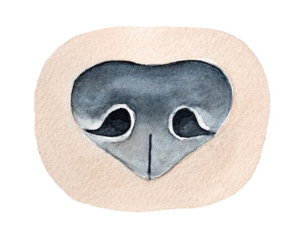 狗鼻子鼻子的水彩插图。嗅觉的象征，气味，直觉，调查，研究，救援。图片下载