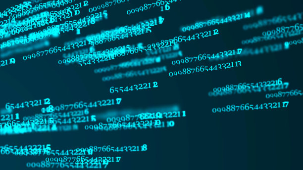 数字的背景。大数据。黑客的概念。抽象矩阵。计算机生成了许多数字。三维渲染图片下载