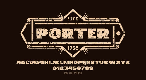 宽粗体无衬线字体在经典风格图片下载