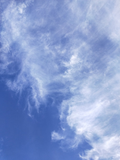 蓝色天空背景的艺术卷云图片下载