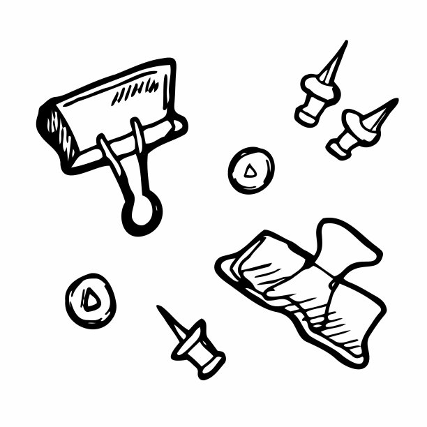 回形针附加线图标孤立在白色背景上。轮廓薄的简单文档矢量工具。图片下载