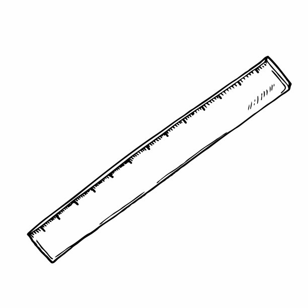 矢量插图。标尺图标孤立在白色背景上。办公室aksessuary。返校主题。手绘简单的办公用品涂鸦剪贴画。为横幅，海报，印刷，图案，标志。图片下载