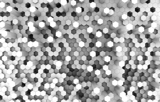 双色六边形三维背景纹理。3 d渲染插图。未来的抽象背景。图片下载