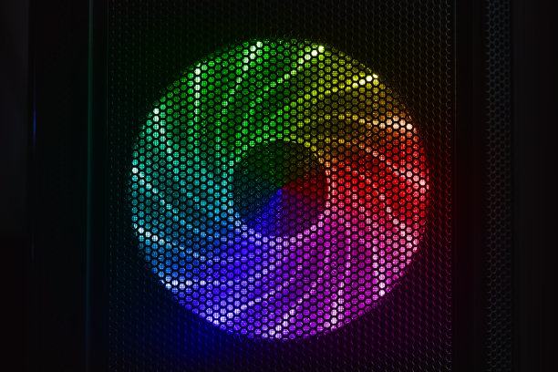 LED灯照亮PC冷却器风扇发光明亮图片下载