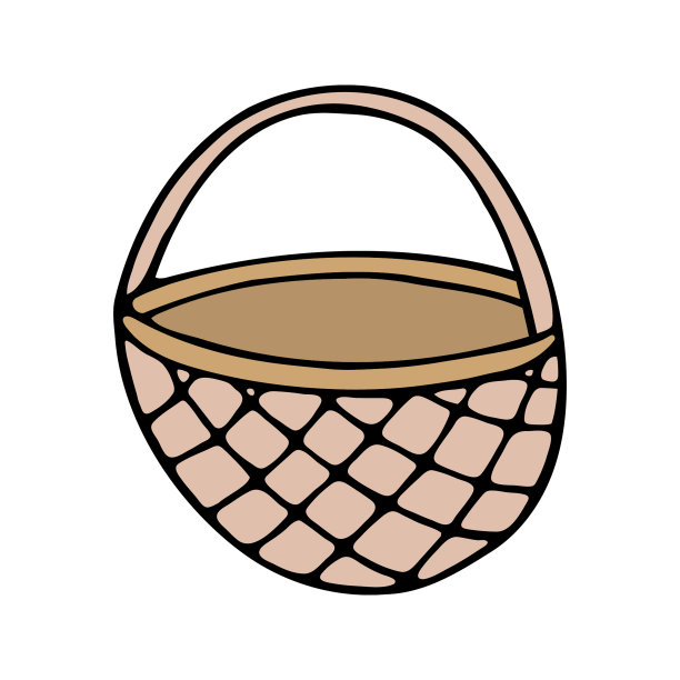 蘑菇的手绘篮子图片下载