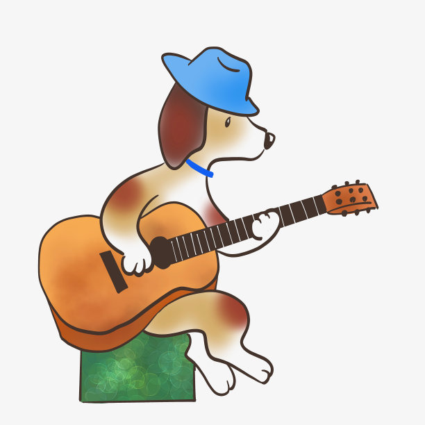 狗和吉他图片下载